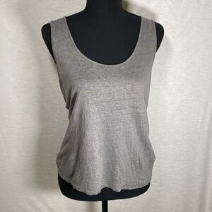 Poetry Tank Top Women's 10‎ Gray 100% Linen Minimalist Capsule Layering Neutral